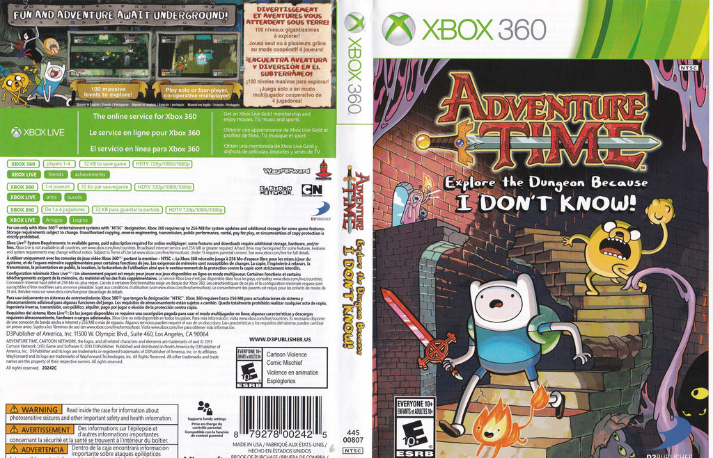 Adventure Time Explore the Dungeon Because I DON'T KNOW Xbox 360