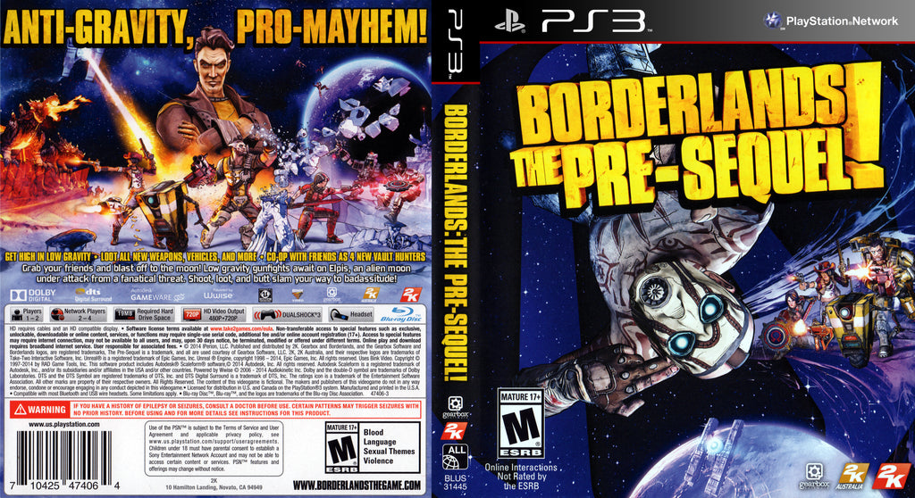 Borderlands The Pre-Sequel PS3