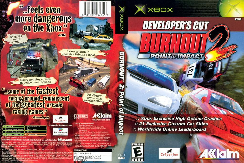 Burnout 2 Point of Impact Xbox