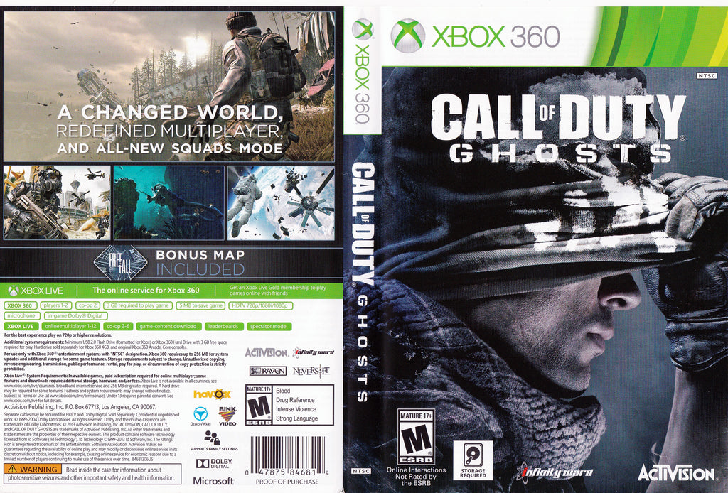 Call of Duty: Modern Warfare 2 & COD: Ghosts (Xbox 360 Video Game Lot)