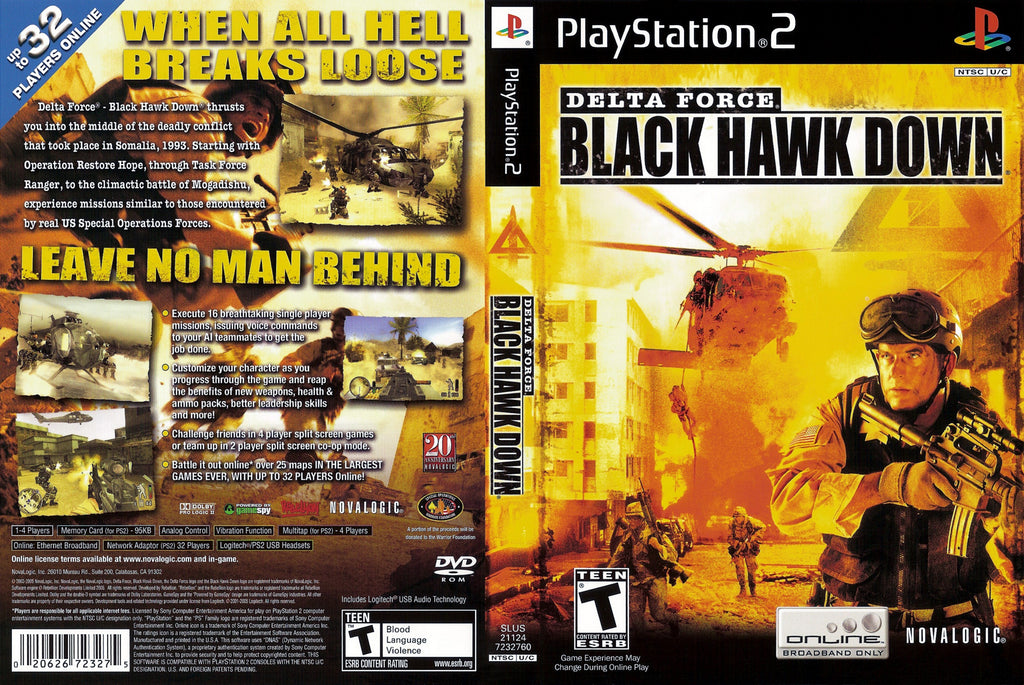 Delta Force Black Hawk Down C PS2