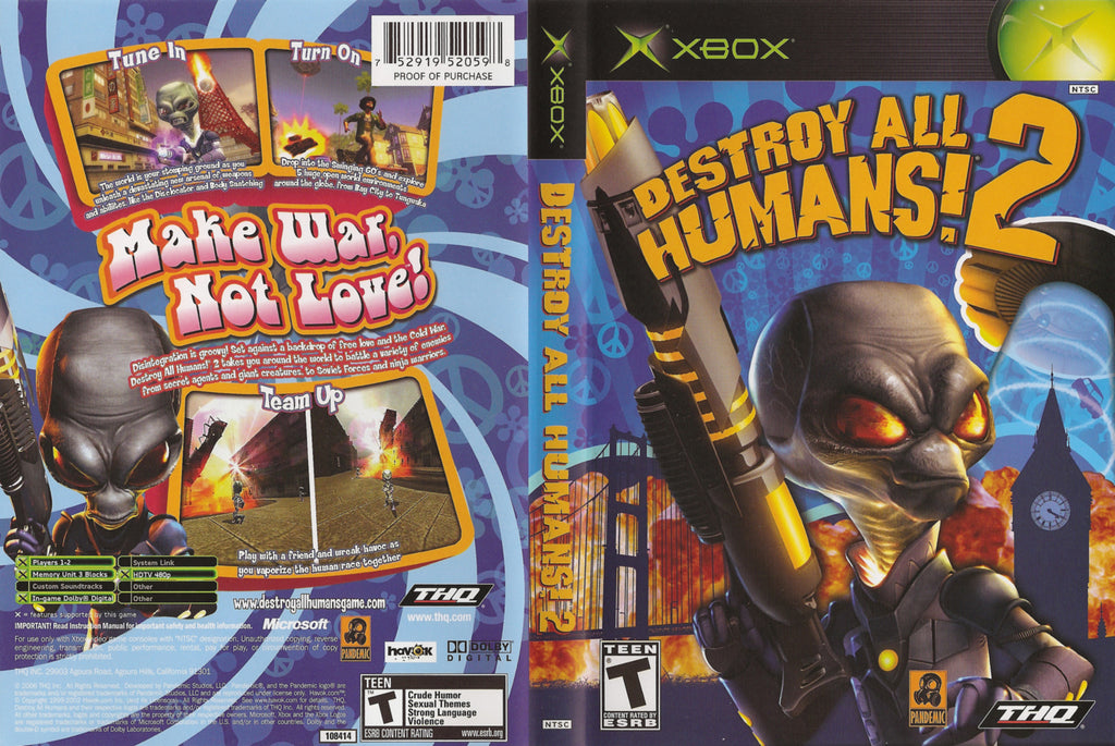 Destroy All Humans 2 Xbox