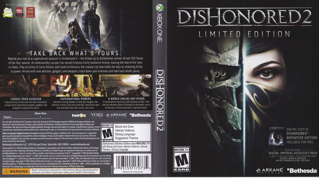 Dishonored 2 Xbox One