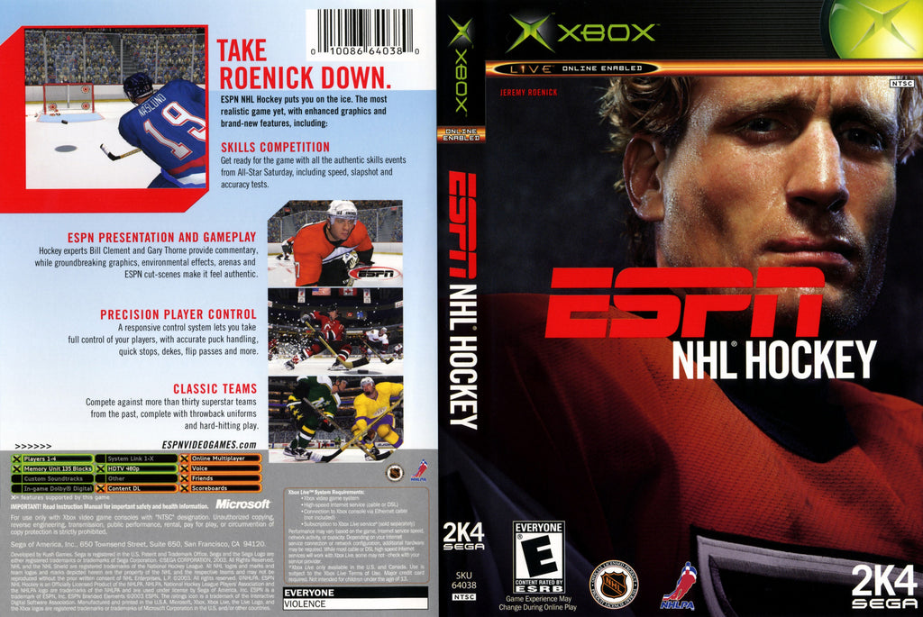 ESPN NHL Hockey Xbox