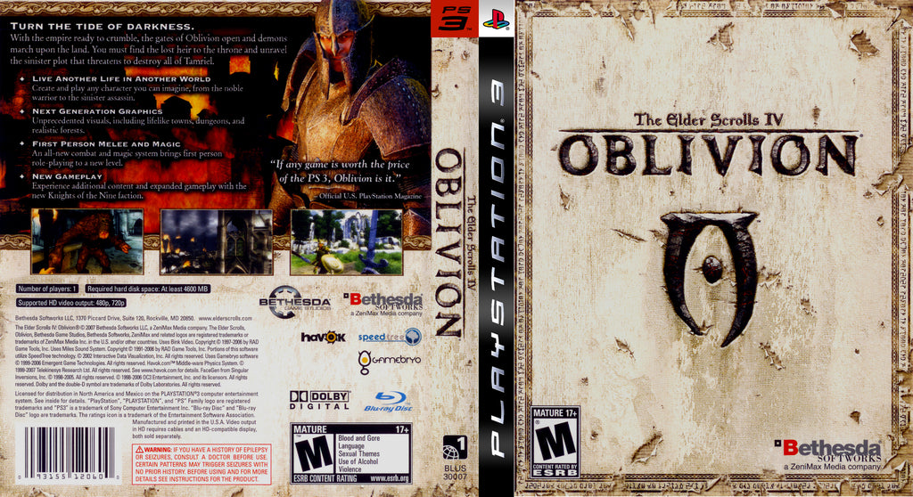The Elder Scrolls IV Oblivion PS3