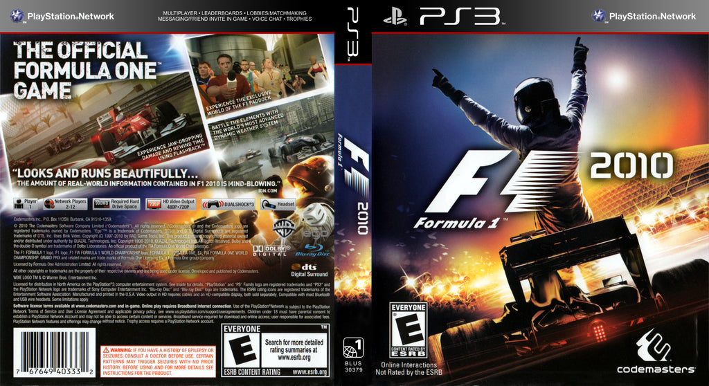 Formula One 2010 PS3