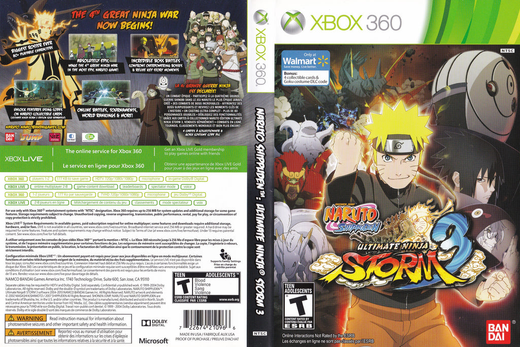 Naruto Shippuden Ultimate Ninja Storm 3 Xbox 360