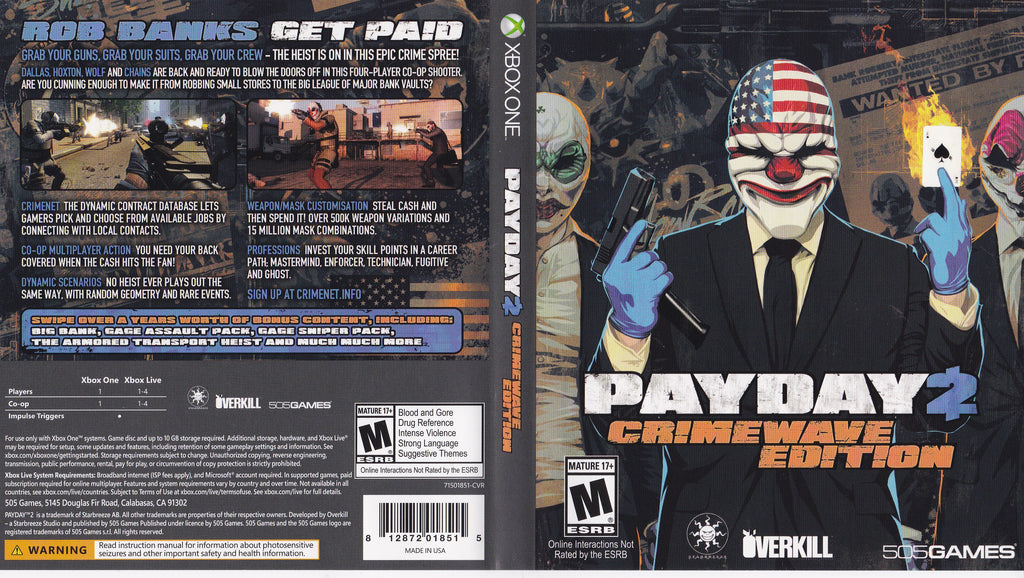 Payday 2 Crimewave Edition Xbox One