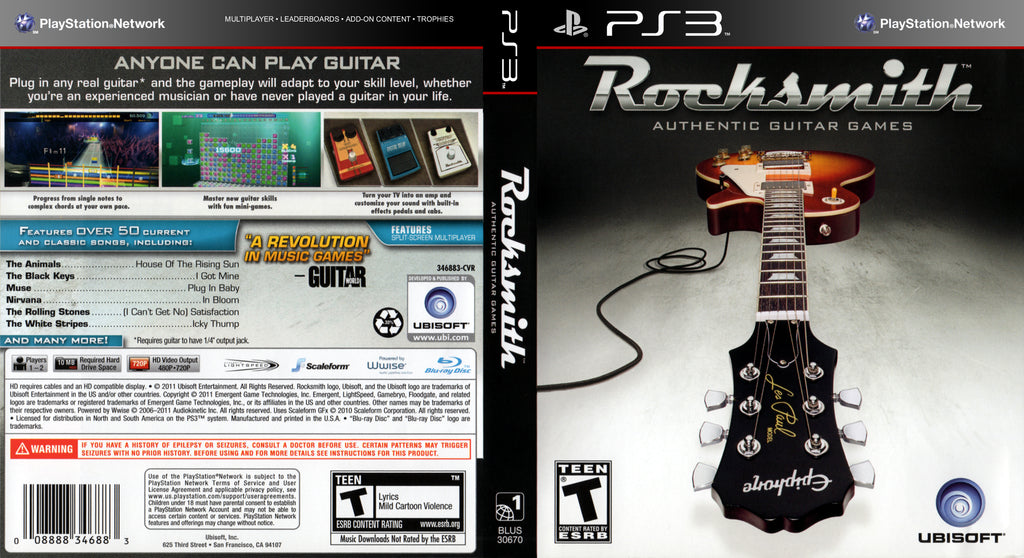 Rocksmith Authentic Guitar Games PS3