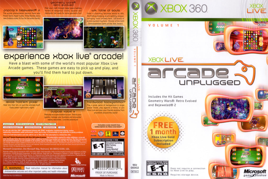 Xbox Live Arcade Unplugged Xbox 360