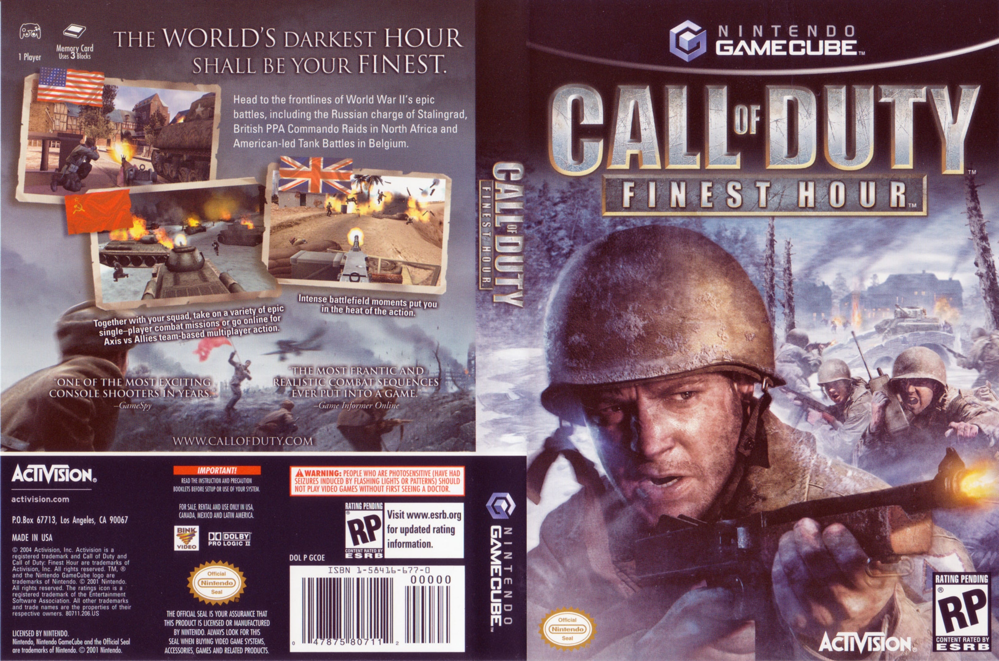 Call of Duty Finest Hour Gamecube