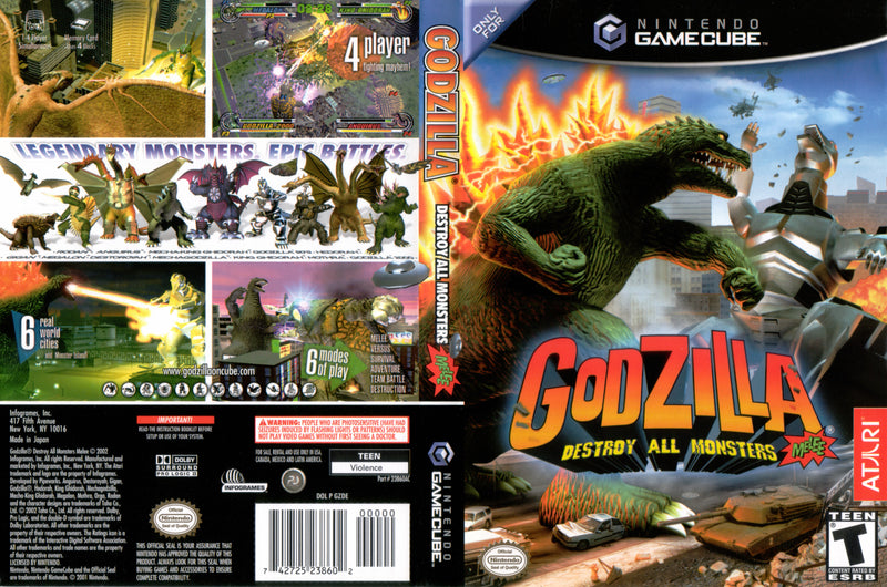 Godzilla Destroy All Monsters Melee Gamecube | Clarkade