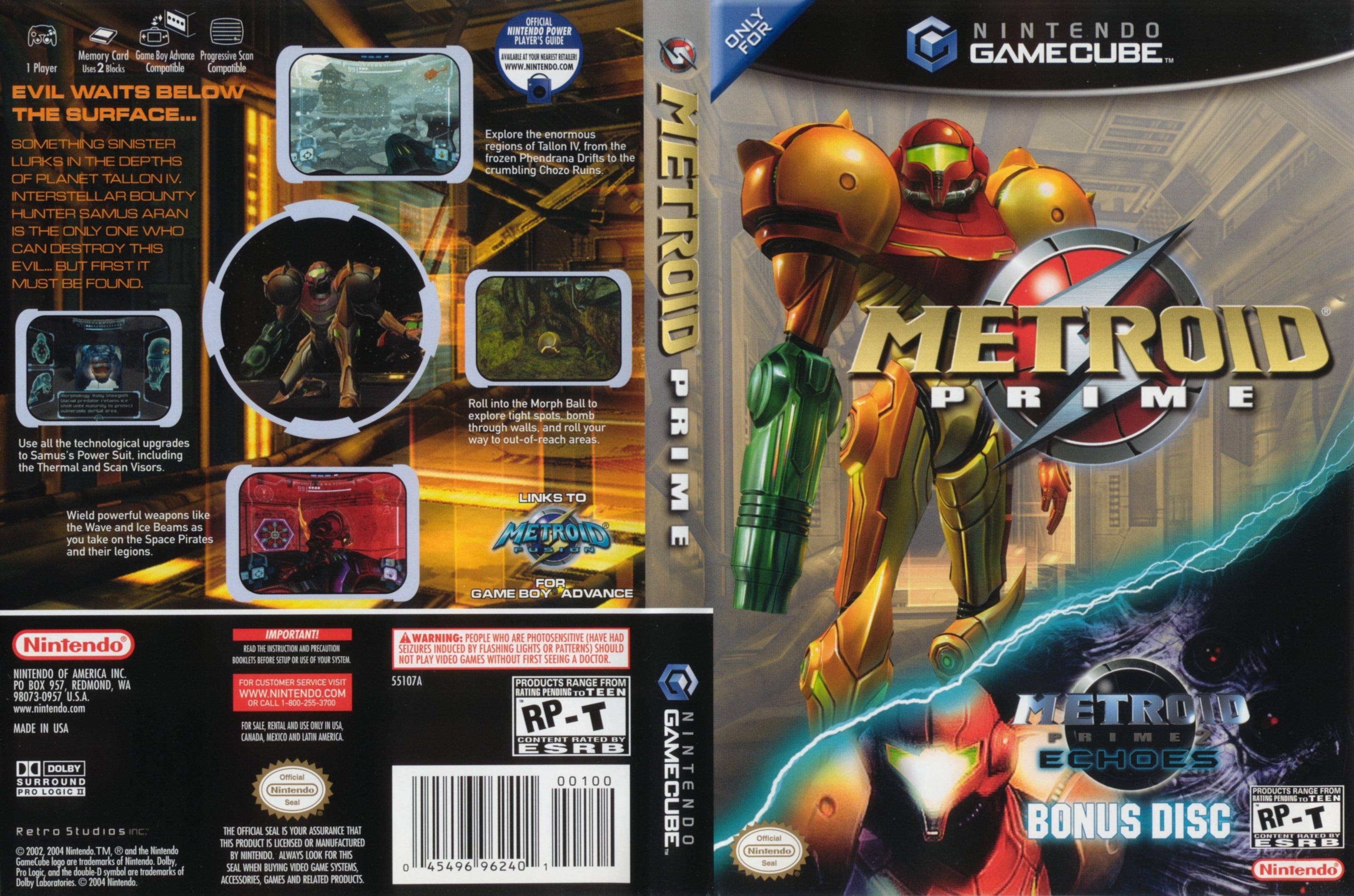 Metroid Prime with Echoes Bonus Disc Gamecube