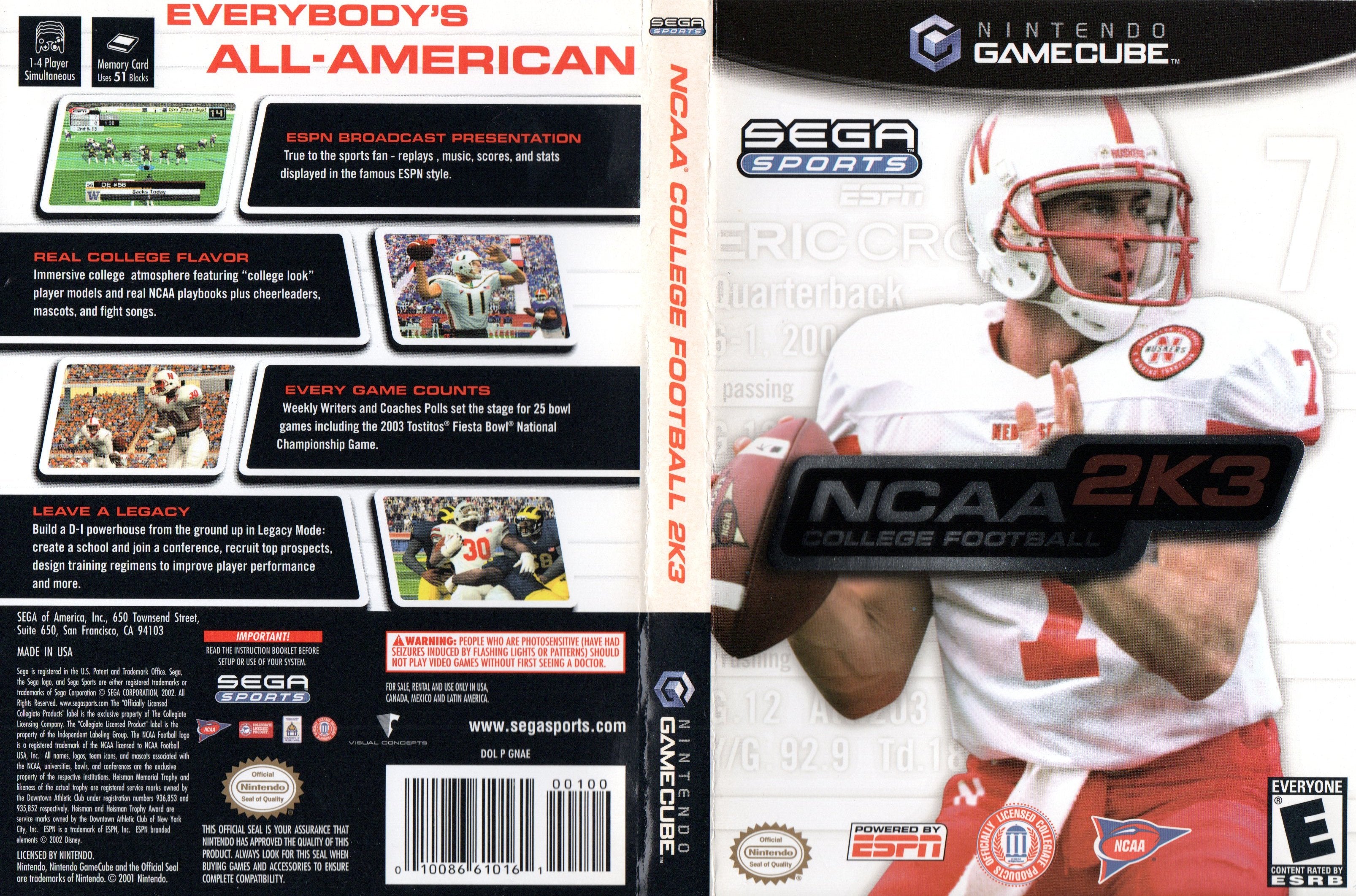 NCAA College Football 2K3 GameCube