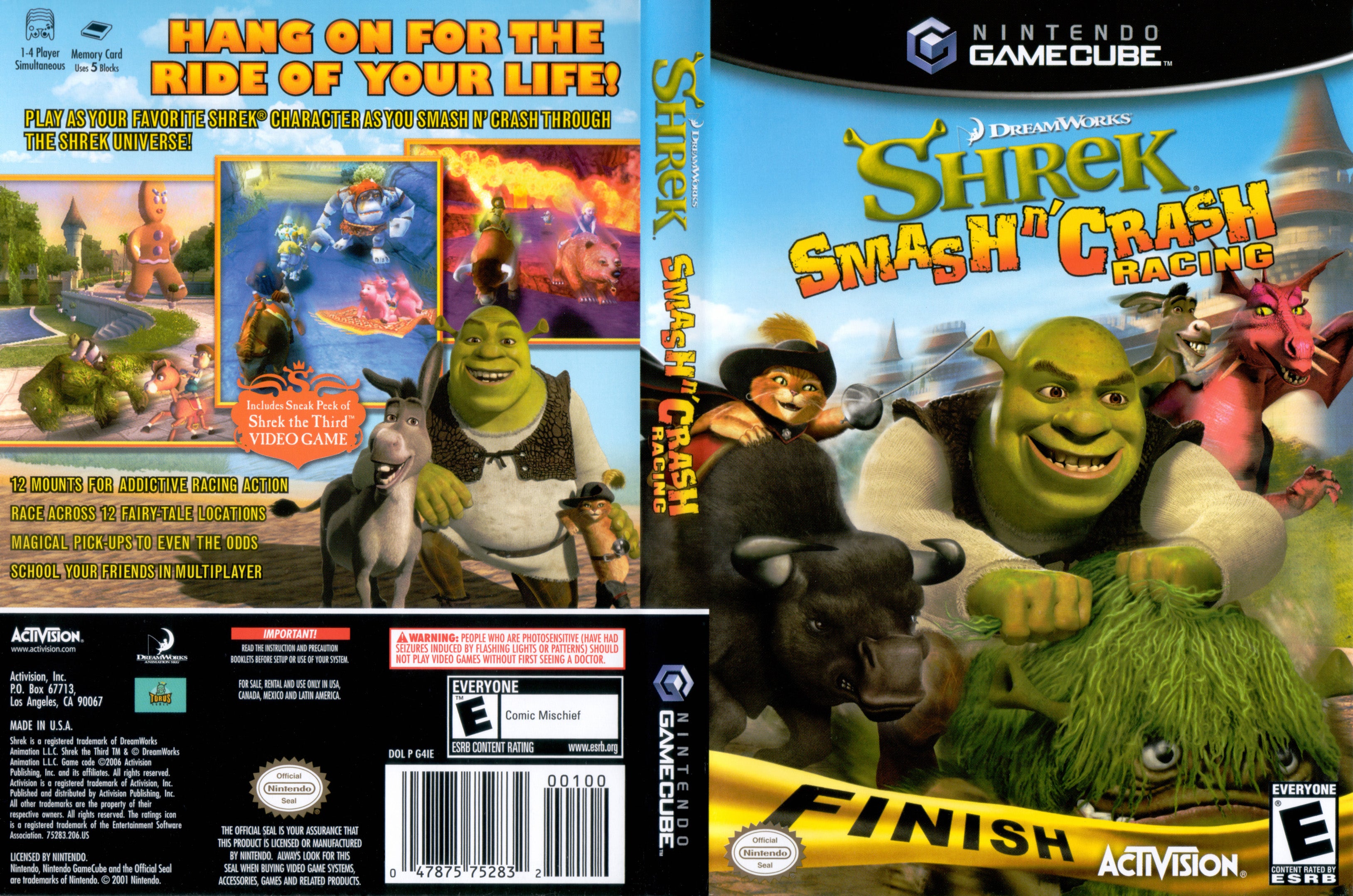 Shrek Smash n' Crash Racing (Nintendo GameCube GC) Booklet / Manual Only