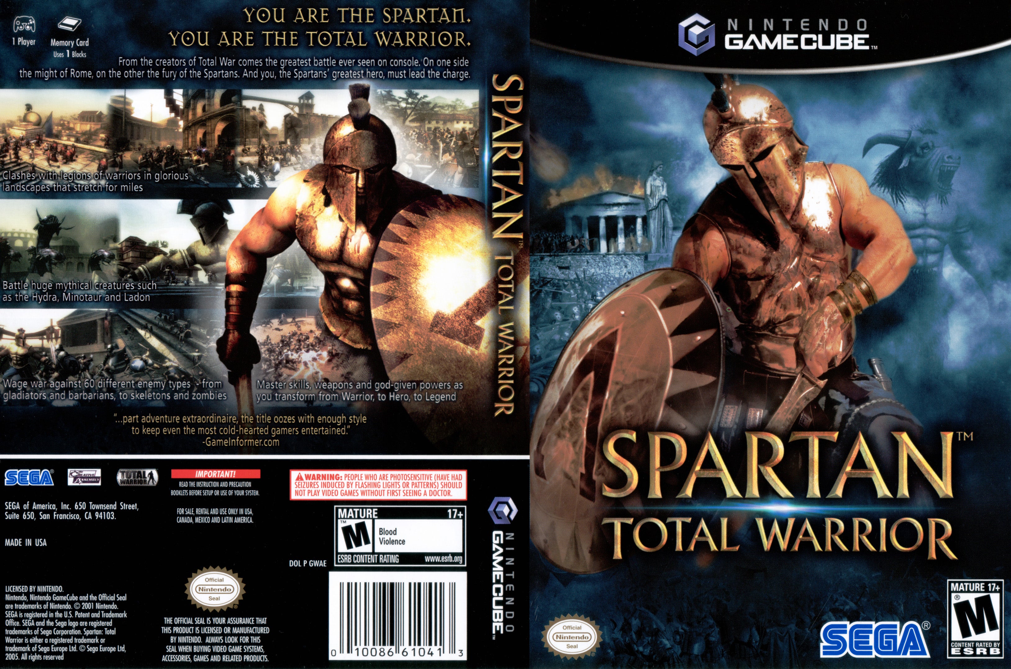 Spartan Total Warrior Gamecube