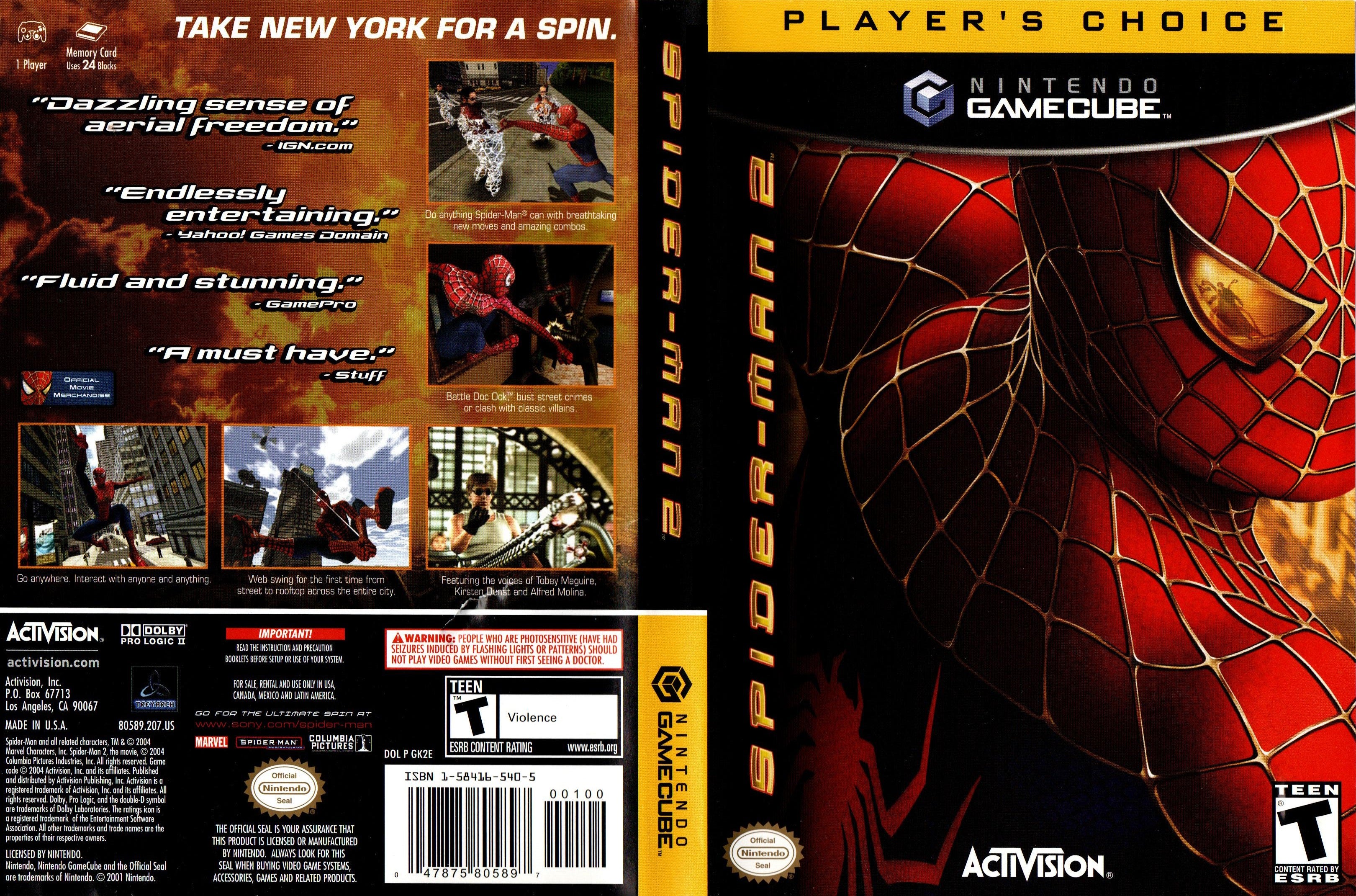 Spider-Man 2 Gamecube