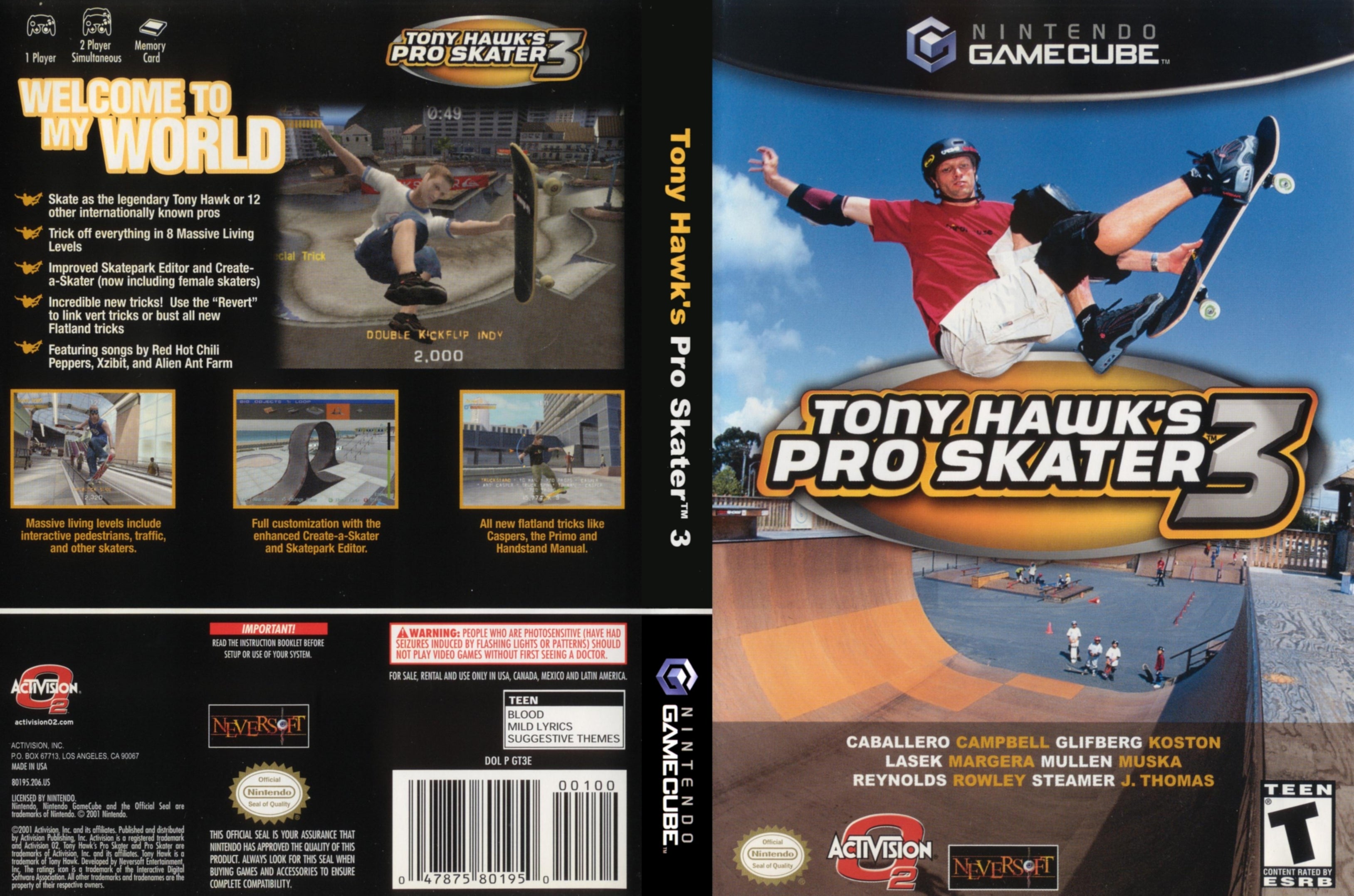 Cover Tony Hawk Gamecube Tony Hawk Pro Skater Gamecube Tony Hawk's