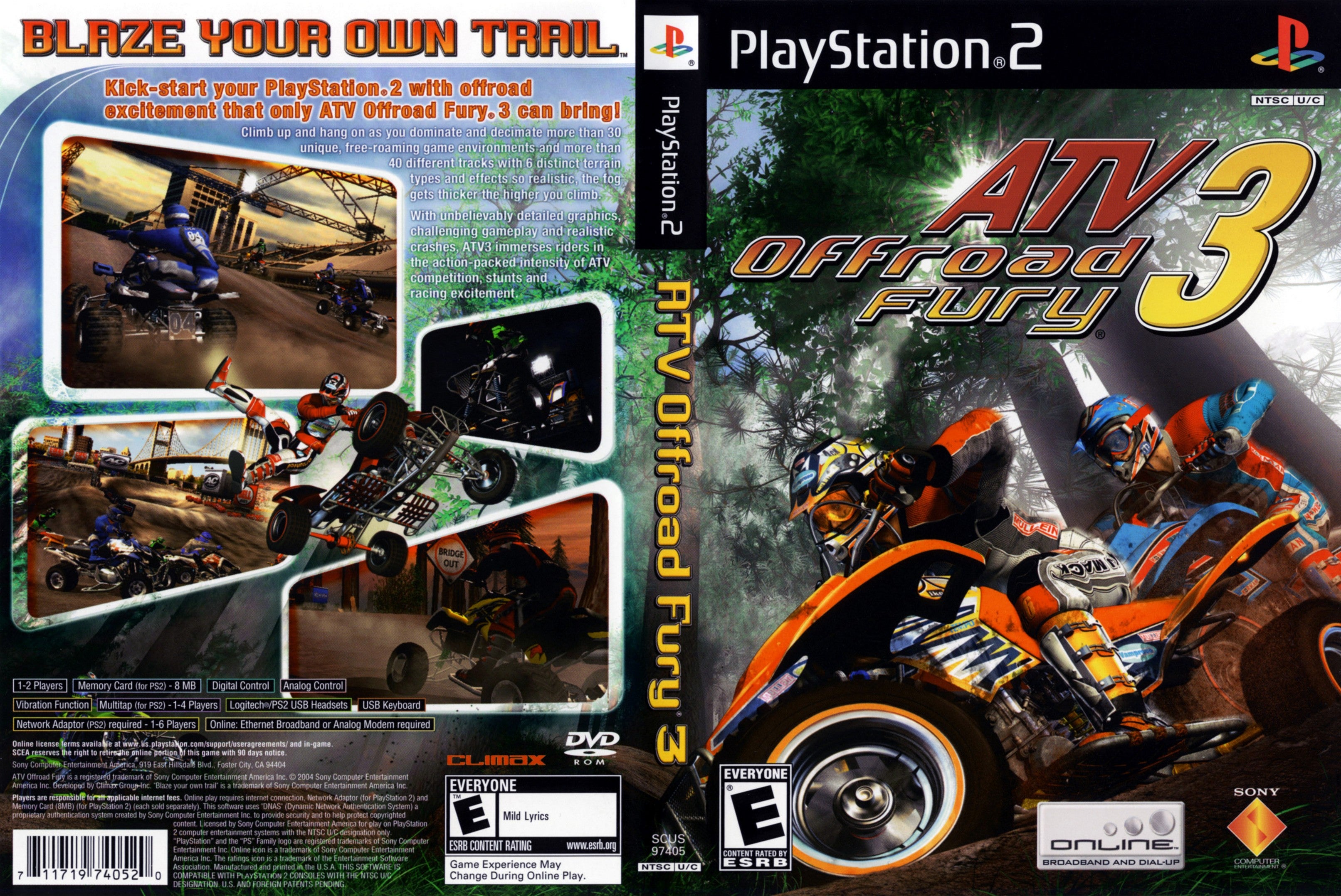 Jogo ATV Offroad Fury 3 original completo para Sony PlayStation 2