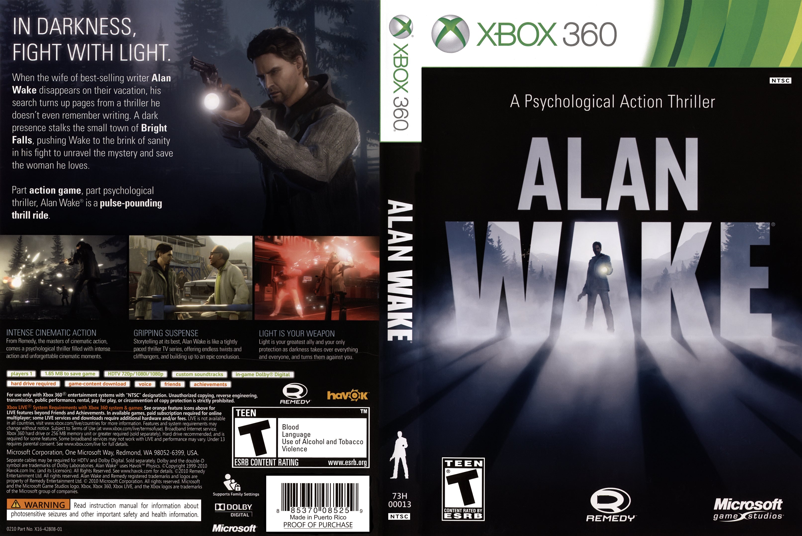 CUSTM CASE NO DISC Alan Wake II 2 XBOX Series X NO DISC SEE DESCRIPTION