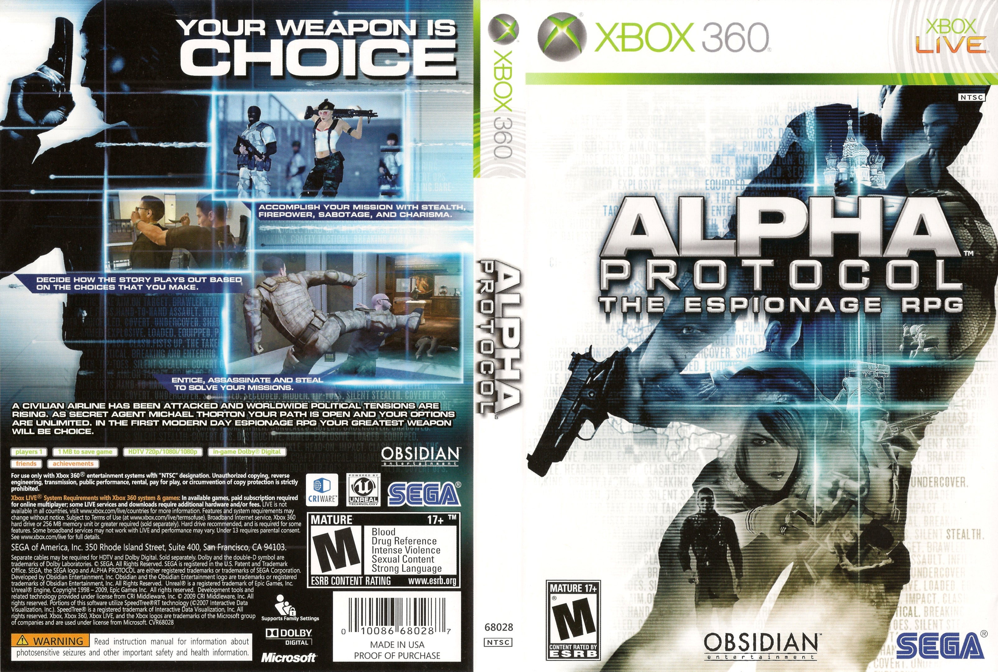 Alpha Protocol The Espionage RPG Xbox 360