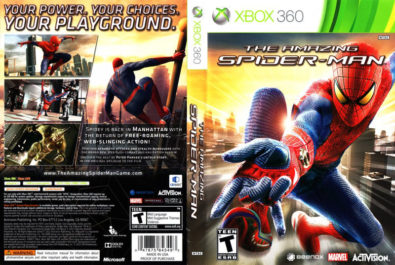 The Amazing Spider-Man Microsoft Xbox 360 Video Game