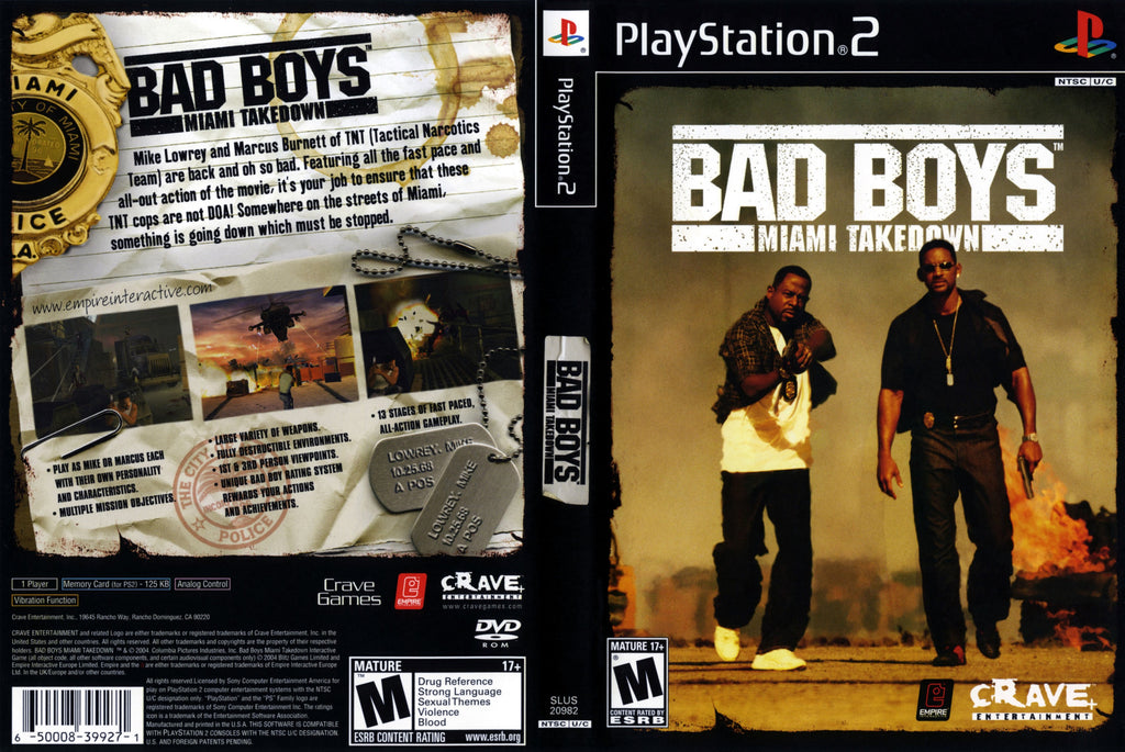 Bad Boys Miami Takedown N PS2