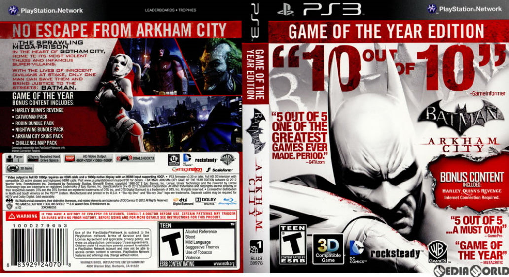 Batman; Arkham City (GOTY Game Of The Year-Edition) - PS3 (Neu (gemäss Batman; Arkham City (GOTY Game Of The Year-Edition) - PS3 (Neu (gemäss