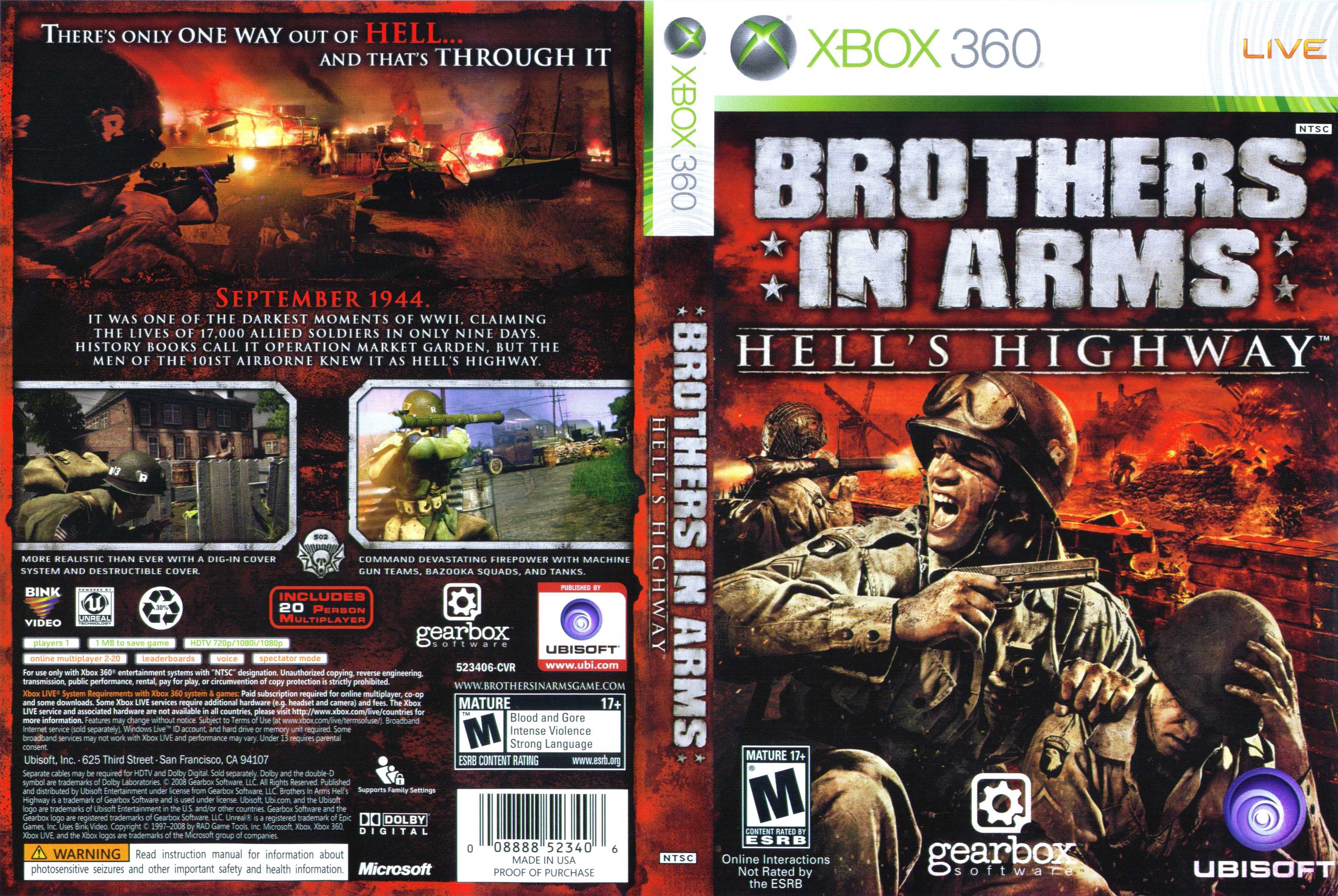 Brothers In Arms Hell's Highway Xbox 360