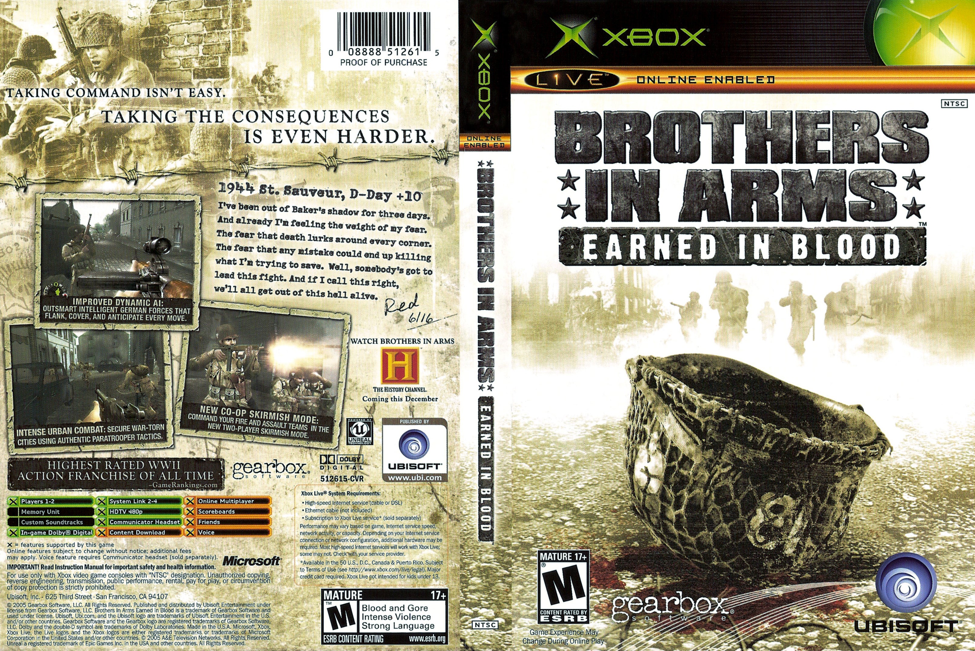 Brothers in Arms Earned In Blood Xbox