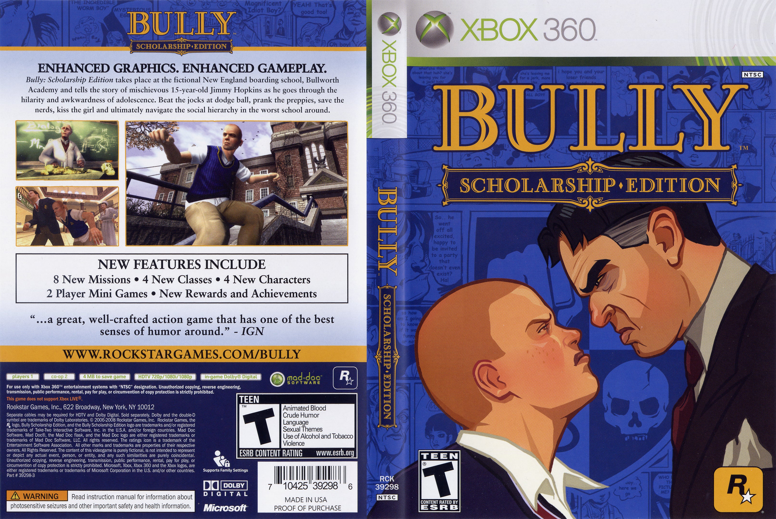 Bully: Scholarship Edition - Xbox 360 / Xbox One - Brand New