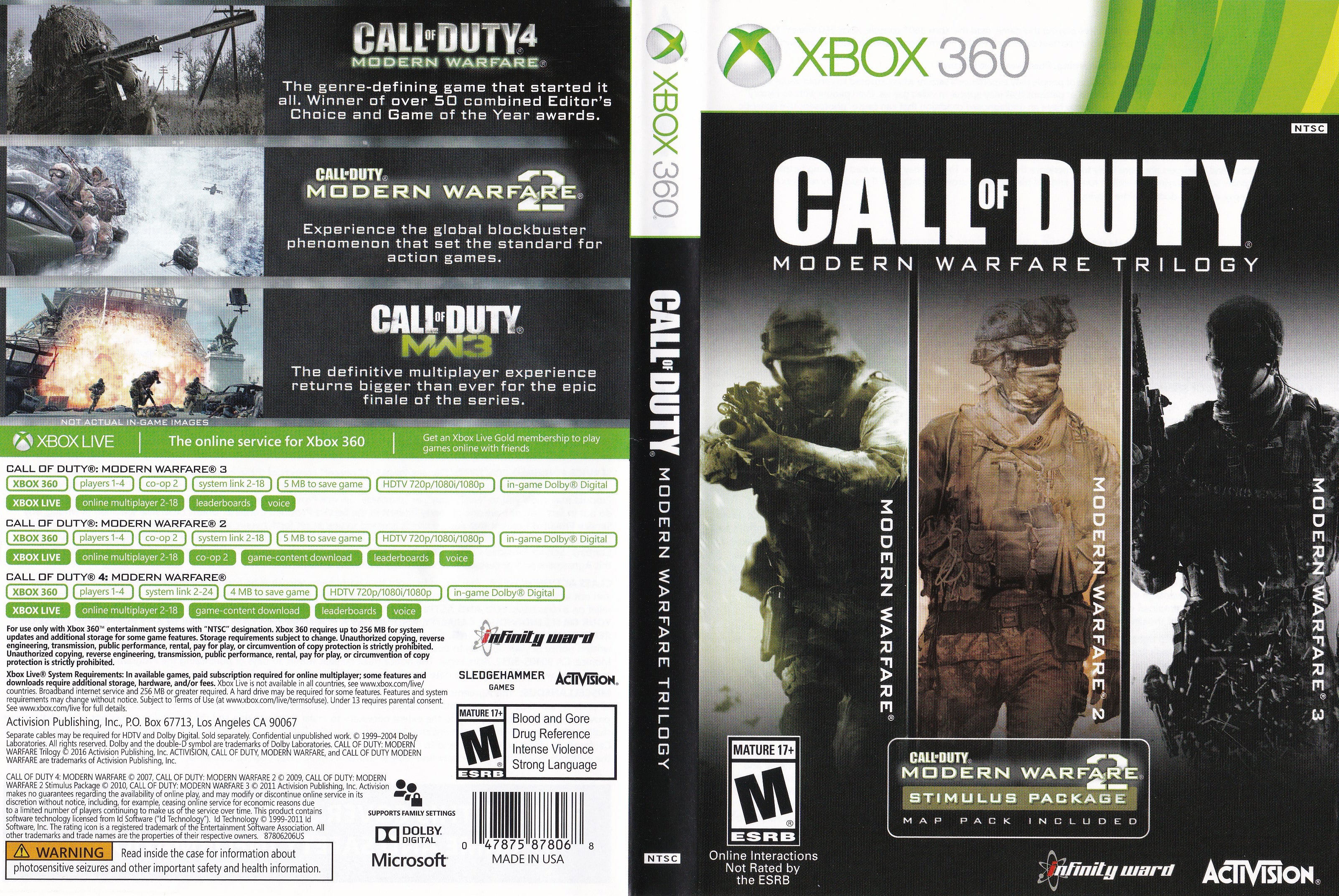 Call of Duty Modern Warfare Trilogy Xbox 360
