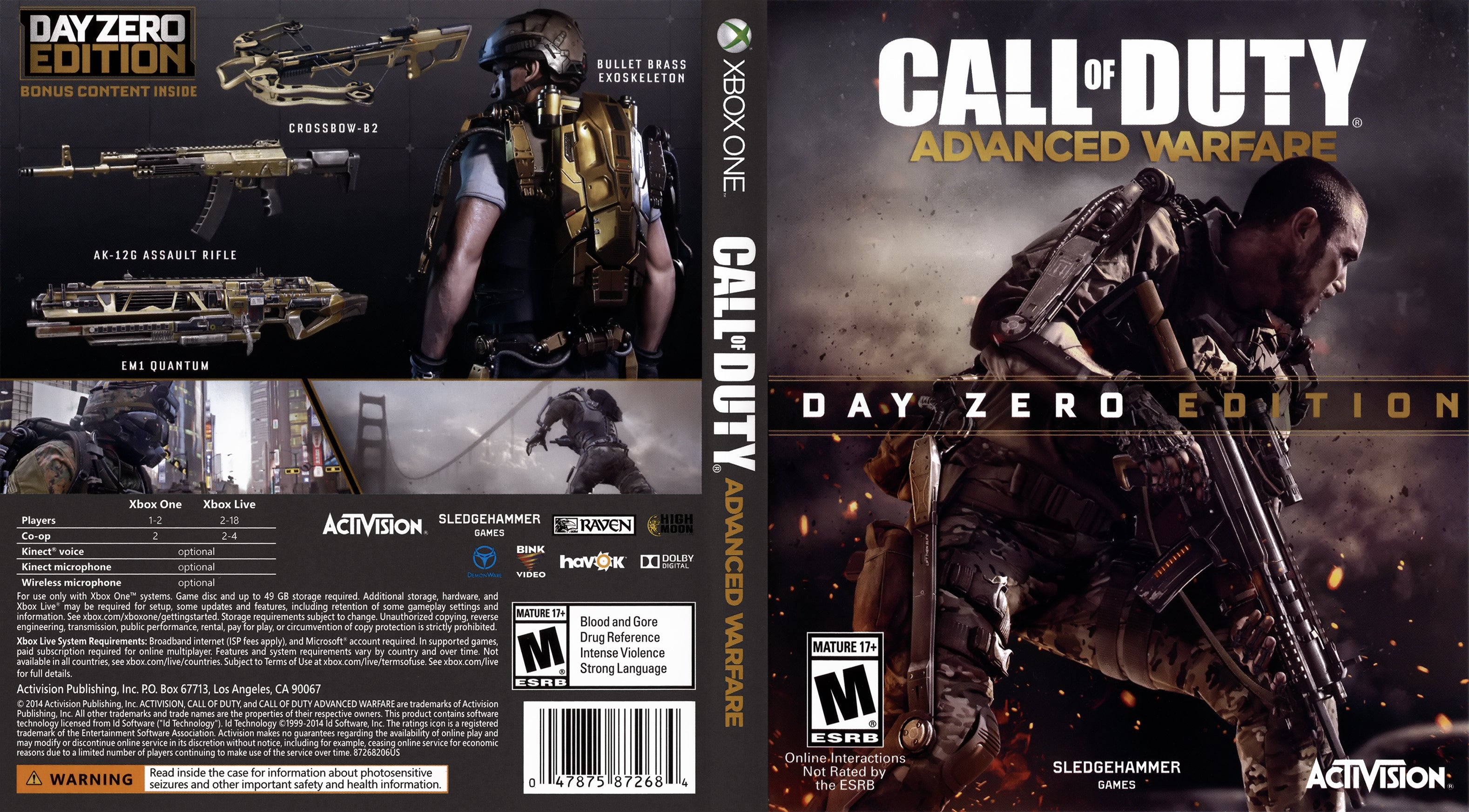 CoD : Advanced Warfare ® Xbox One - Xbox 360- Ps4 - Ps3 - PC