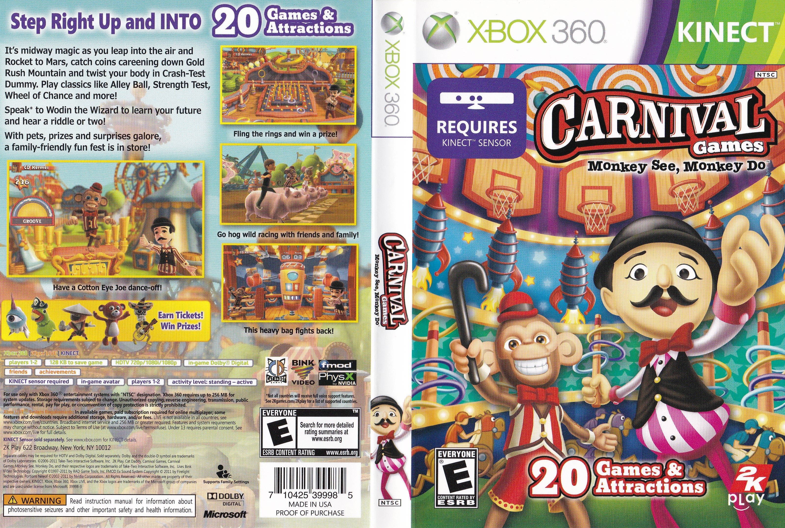 Carnival Games: Monkey See, Monkey Do Standard Edition 2K Games Xbox 360  Físico