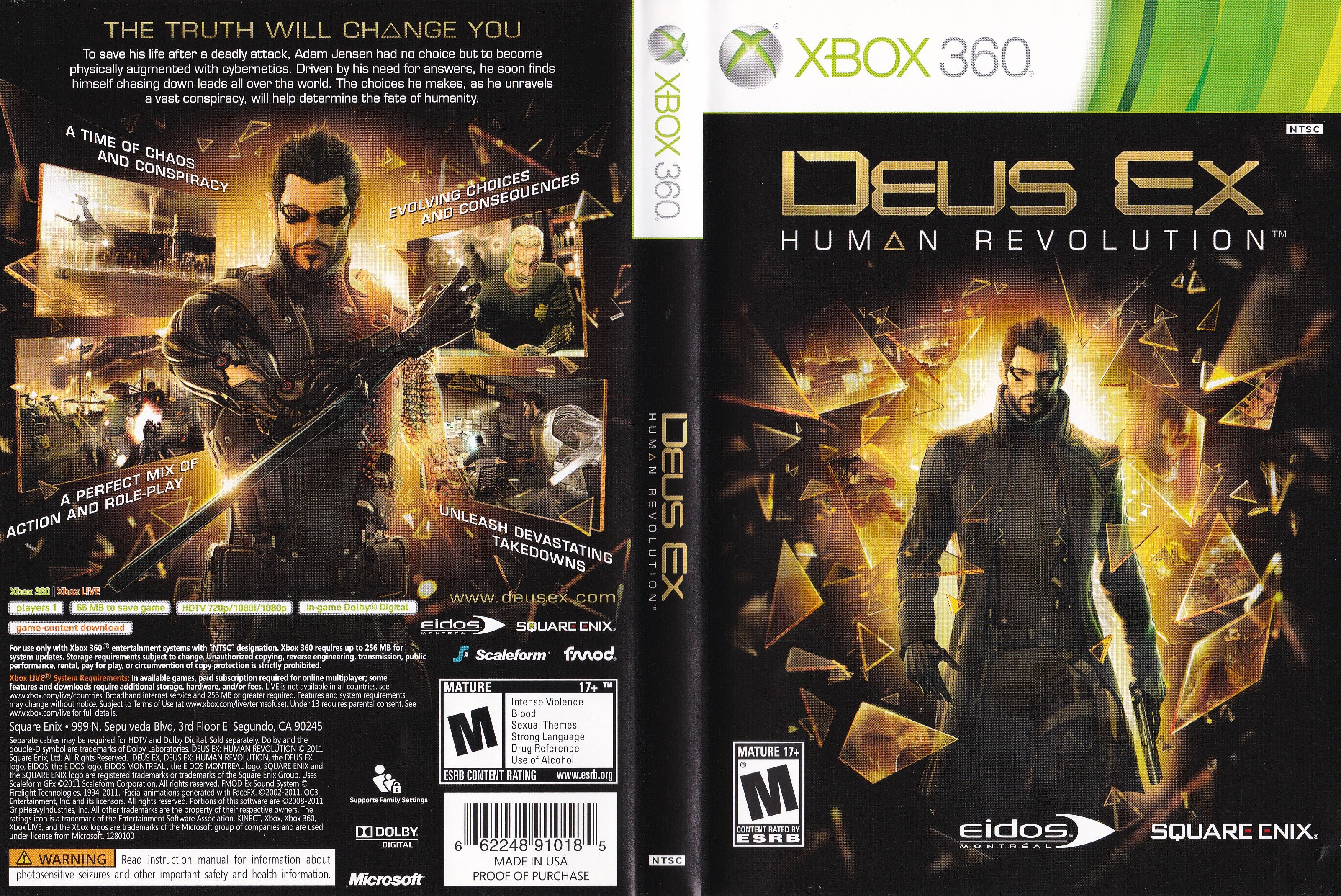 Xbox 360 - Deus Ex: Human Revolution #Limited Edition + Bonus-DVD (DE Version Xbox 360 - Deus Ex: Human Revolution #Limited Edition + Bonus-DVD (DE Version