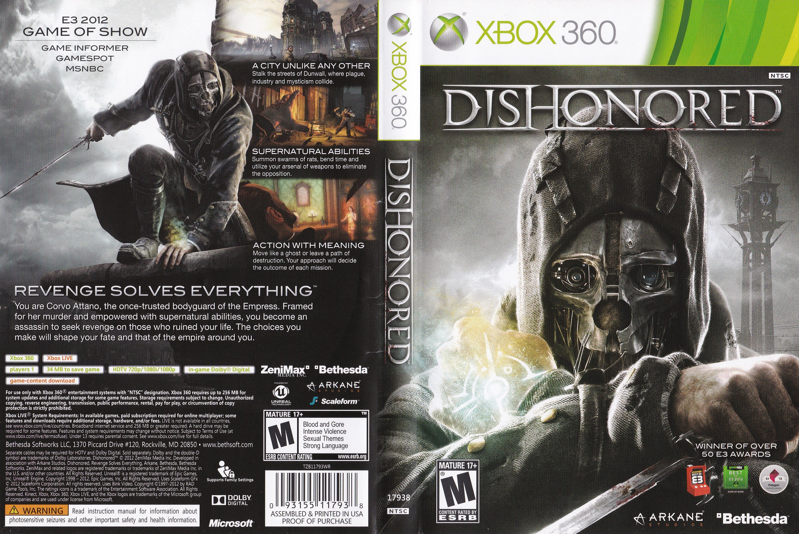  Dishonored - Xbox 360 : Everything Else