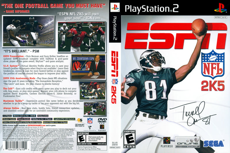 espn nfl 2k5 - playstation 2 (limited) 