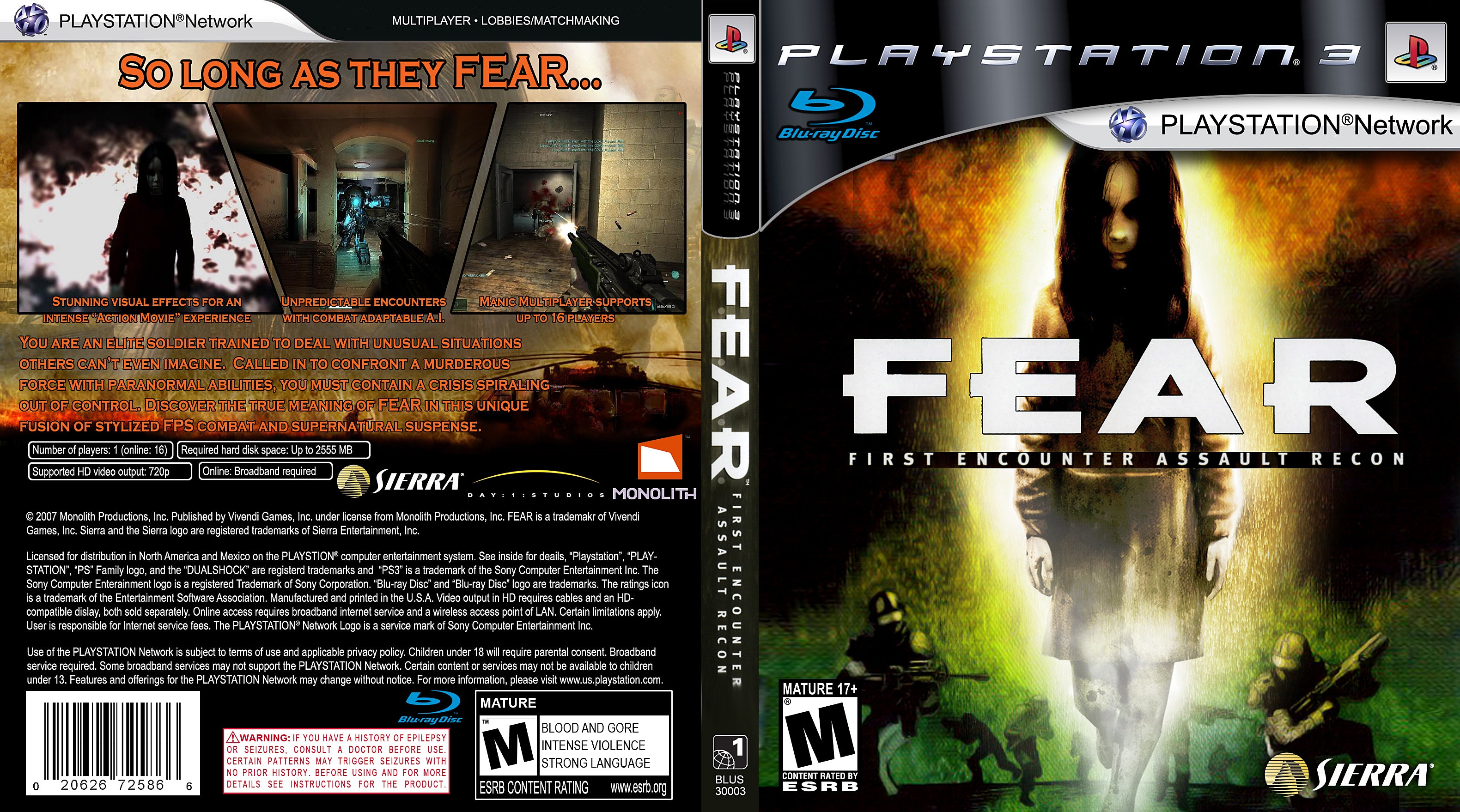 F.E.A.R. First Encounter Assault Recon PS3 Brand New Game (2005 Horror F.E.A.R. First Encounter Assault Recon PS3 Brand New Game (2005 Horror