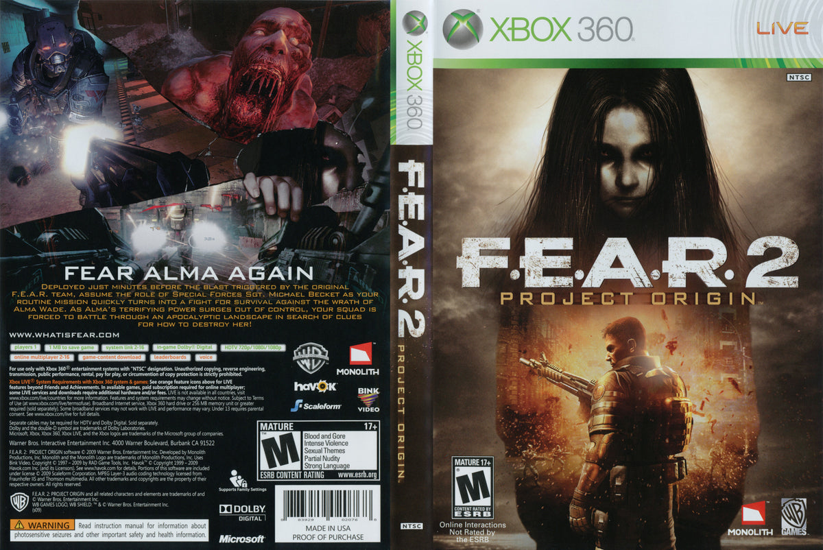 FEAR 2 Project Origin Xbox 360 – Clarkade