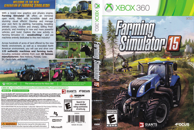 Video GAME Farming Simulator 15 - Xbox 360 - Miami Outlet Importados