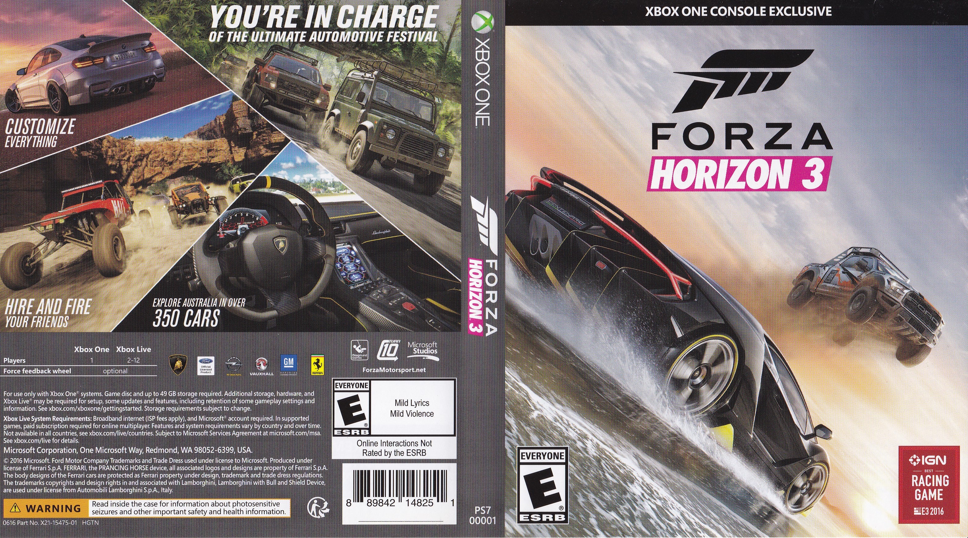  Forza Horizon 3 – Xbox One : Microsoft Corporation: Video Games