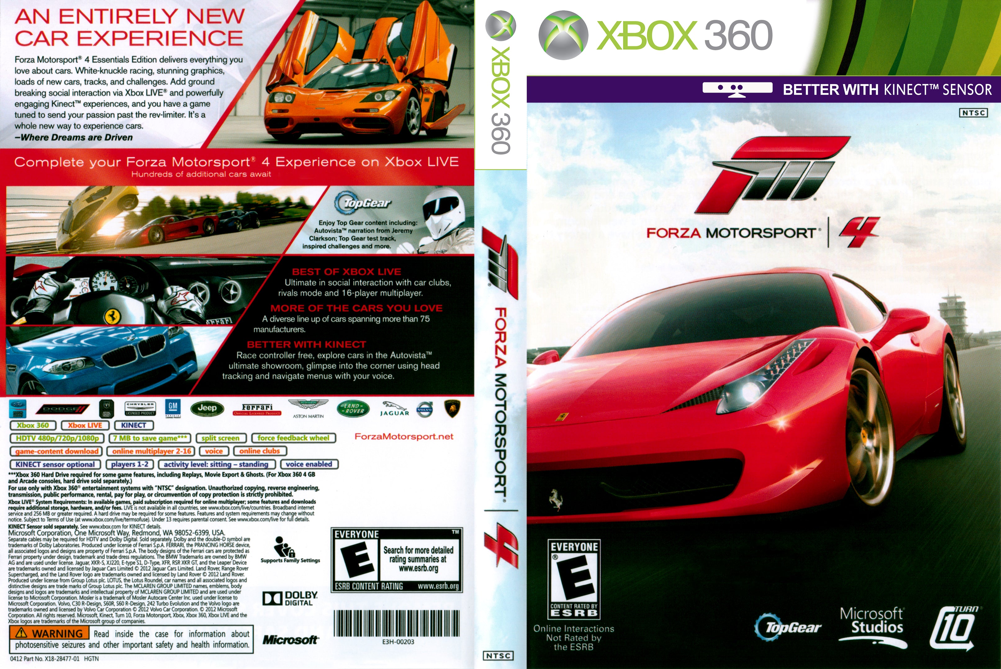 Forza Motorsport 4 XBOX 360 Glossy Promo Ad Poster Unframed G3499