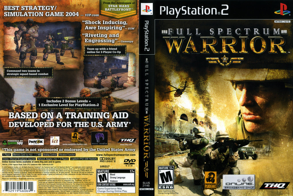 Full Spectrum Warrior C PS2