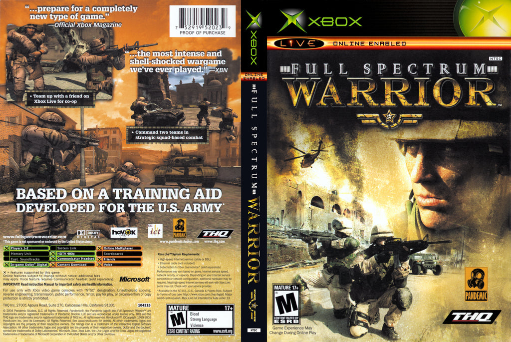 Full Spectrum Warrior N Xbox
