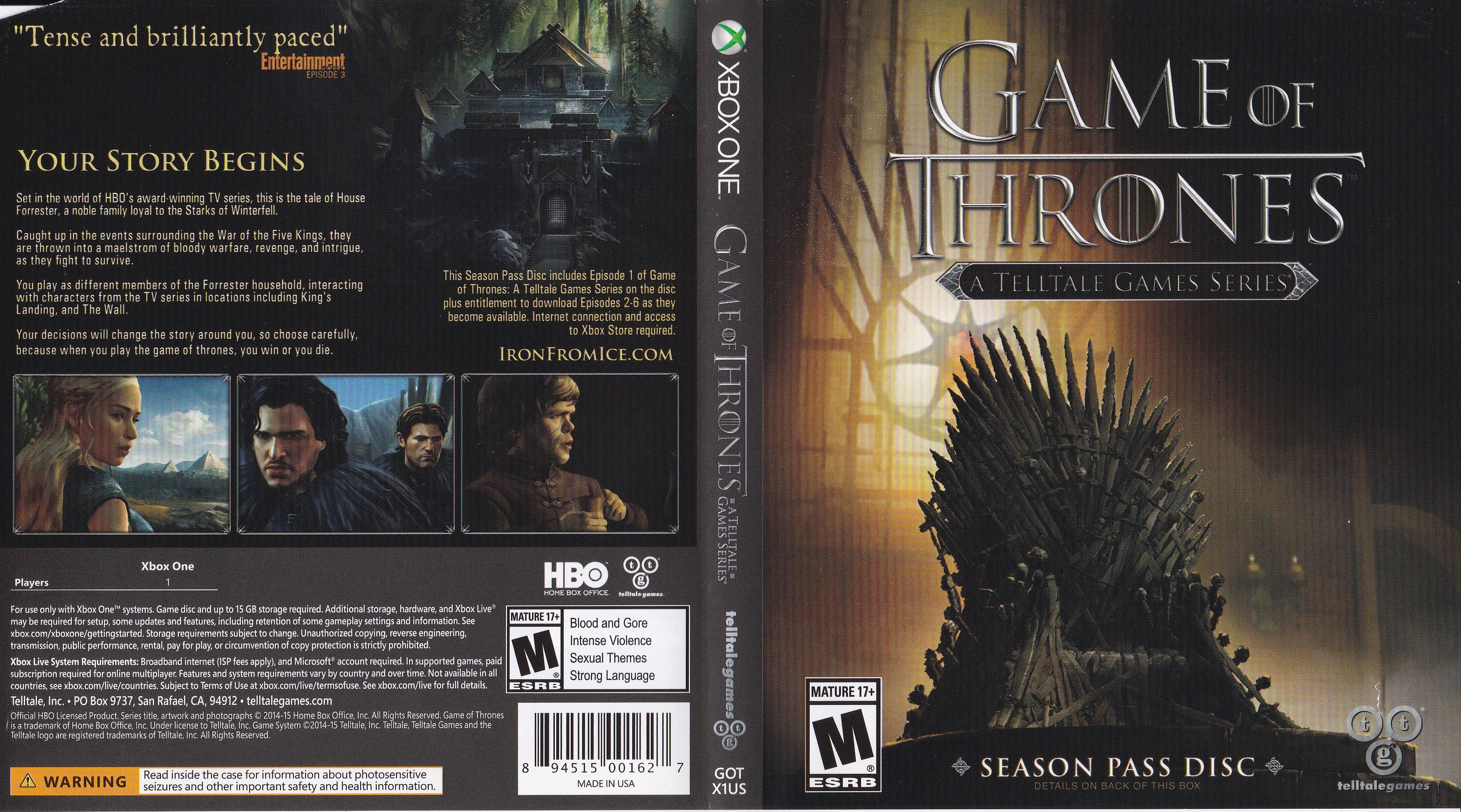 Game of Thrones A Telltale Game Series Xbox One - Main Image