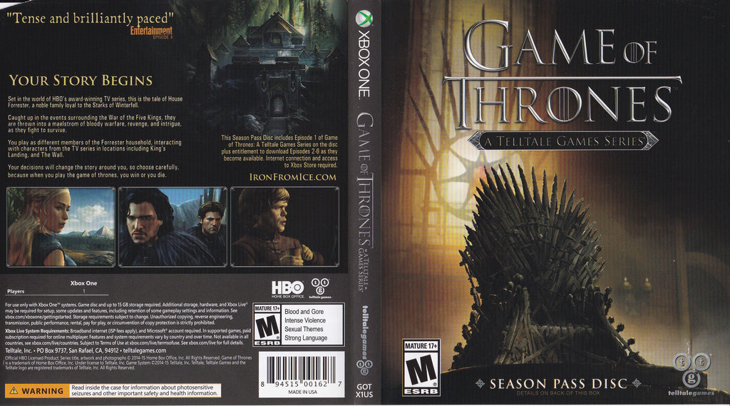 Game of Thrones A Telltale Game Series Xbox One