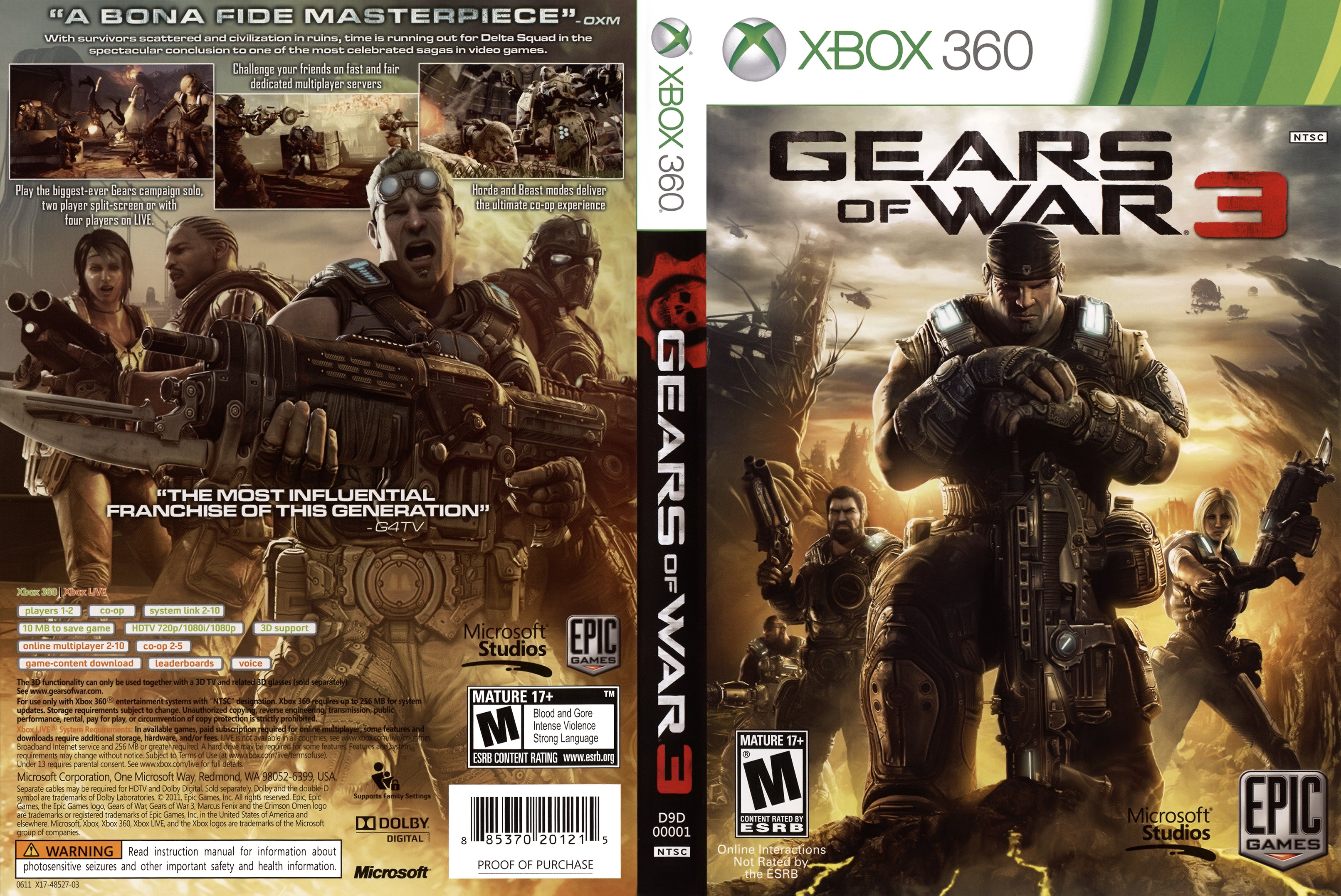 Gears of War Xbox 360 First Person Shooter Action Game