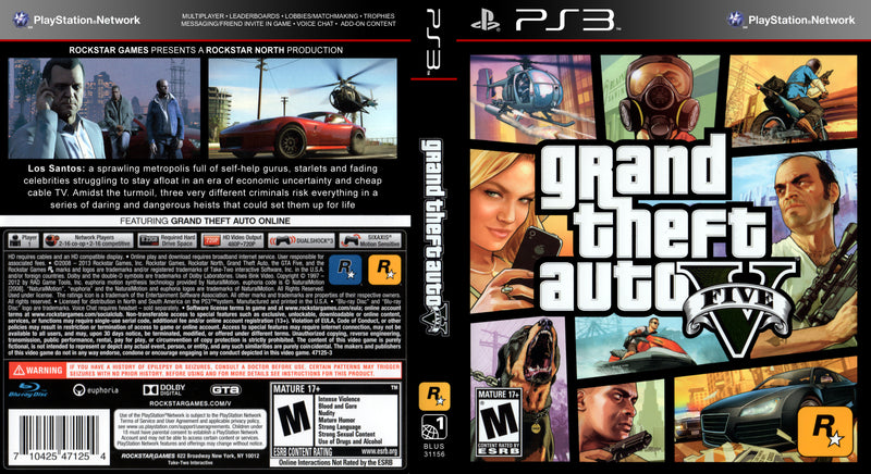 Gta 5 Ps4 GRAND THEFT AUTO V Premium Edition GTA 5 (PS4) ~ Neuf Scellé En Usine Grand Theft Auto Online Gta 5 Ps4 GRAND THEFT AUTO V Premium Edition GTA 5 (PS4) ~ Neuf Scellé En Usine Grand Theft Auto Online