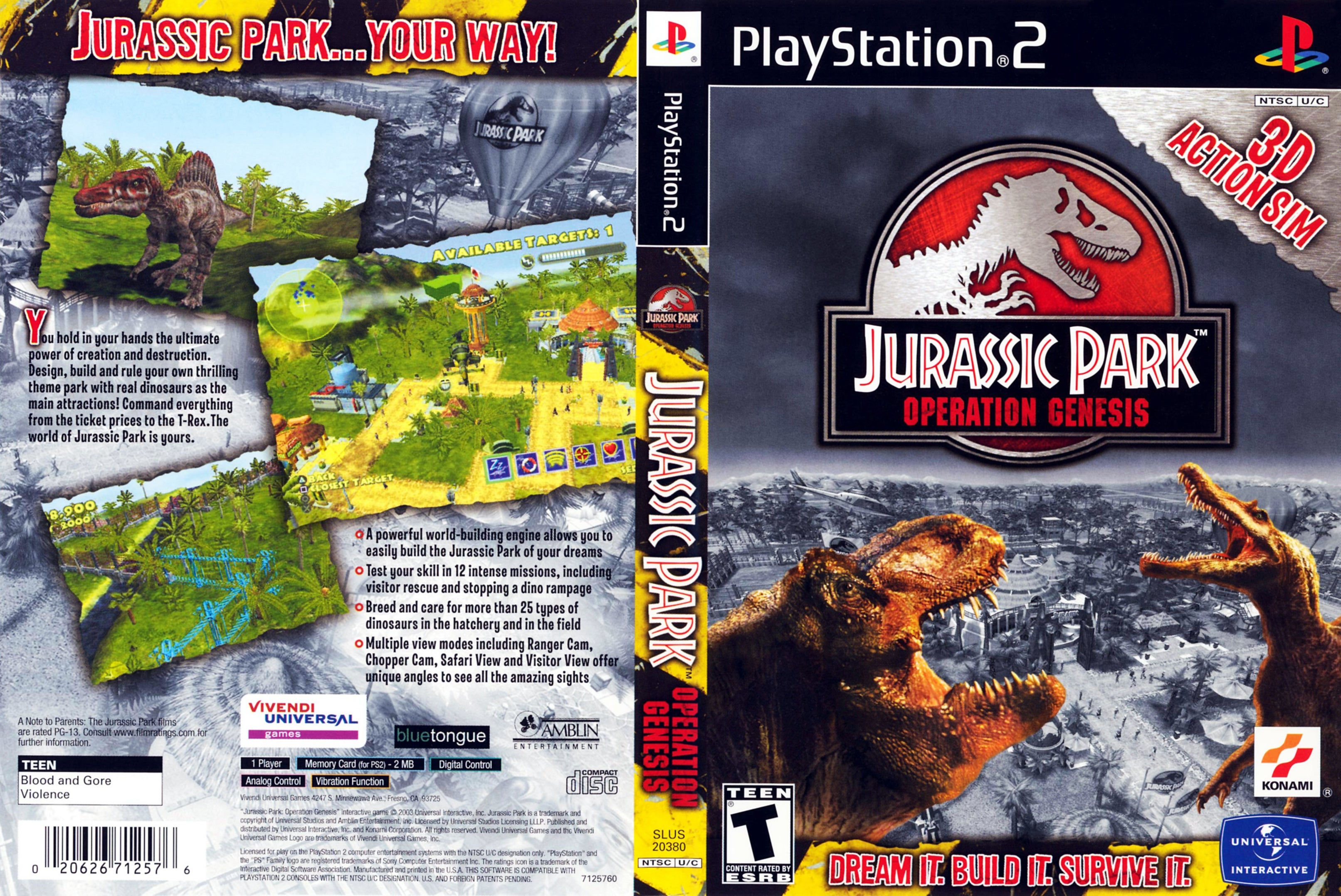 Jurassic Park Operation Genesis PS2