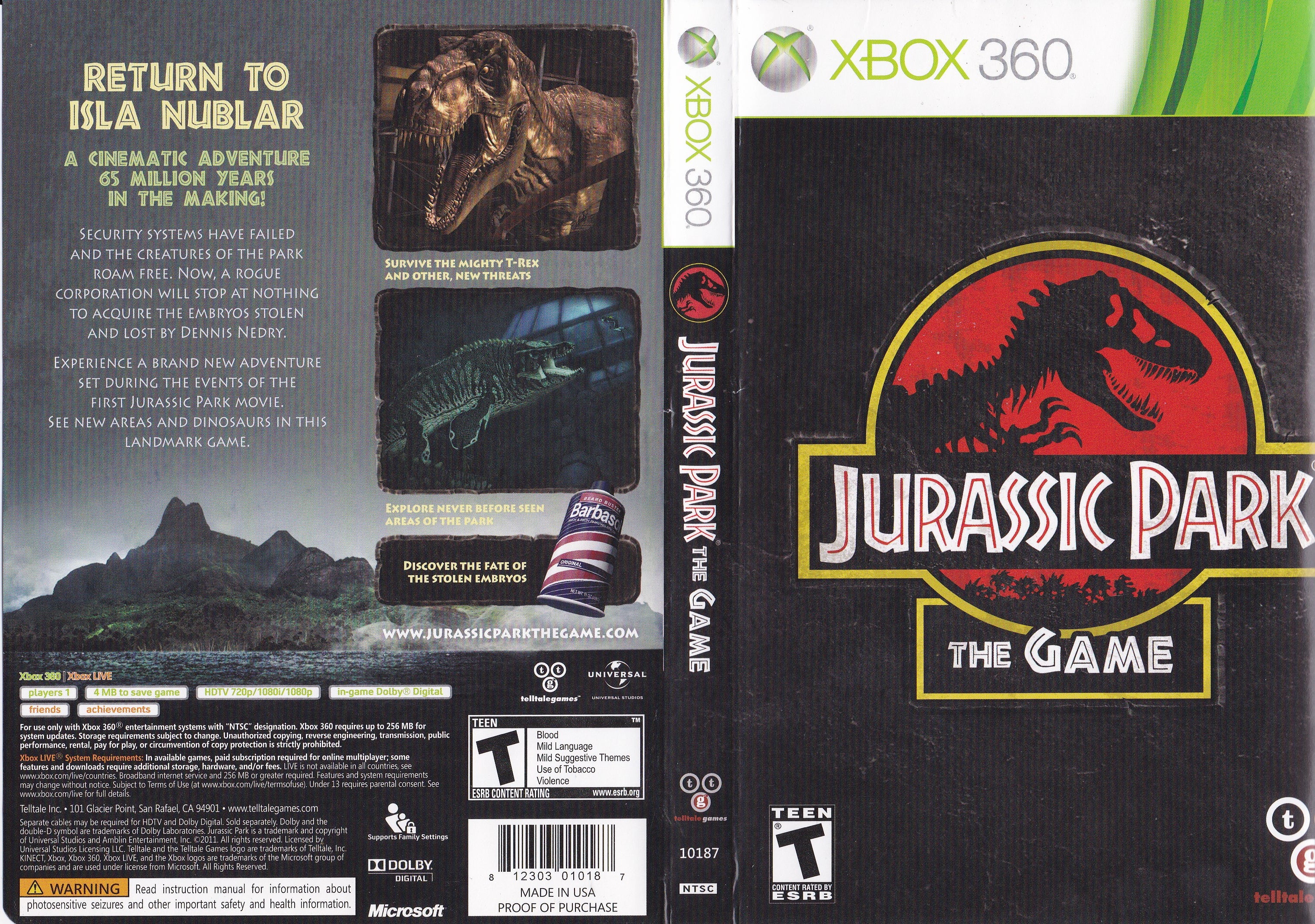 Jurassic Park - The Game - Xbox 360